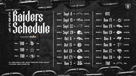 Las Vegas Raiders 2024 Schedule Revealed:。